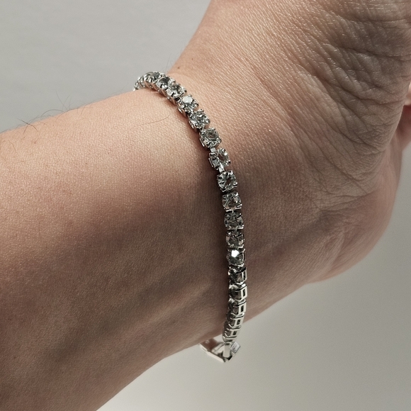 Tennis CZ Silver Fashion Bracelet - Picture 4 of 14